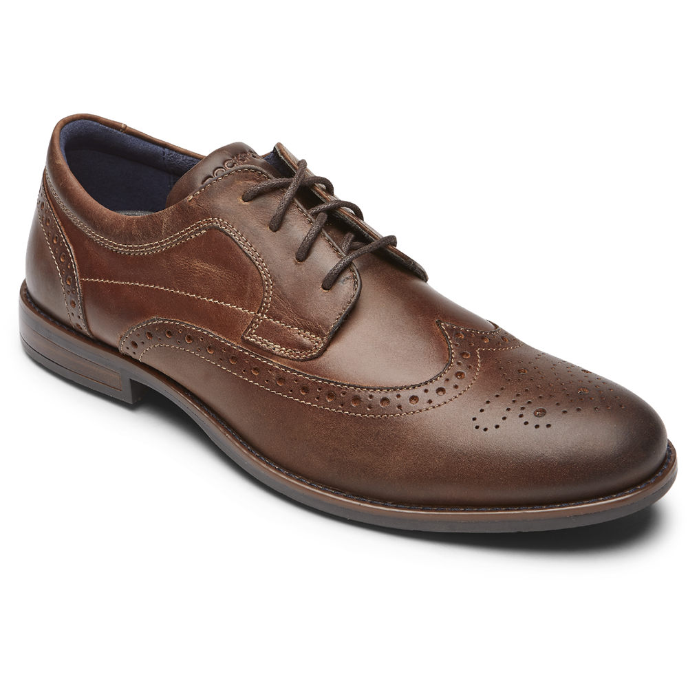 Rockport Mens Dustyn Wingtip - Lace Up Brown - VON437652